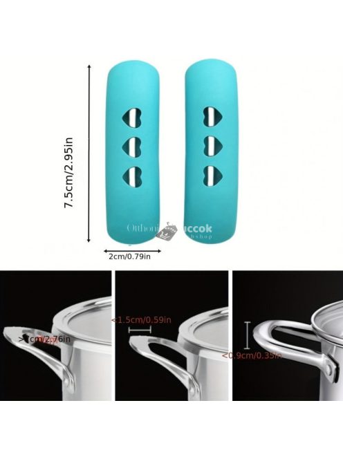 2db Hőálló Szilikon Edényfogantyú Fedő Kék Színben