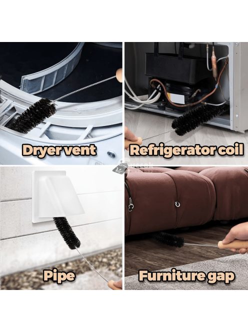 Szárítógép- és szellőző tisztító kefe, hatékony szöszeltávolító eszköz