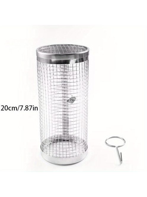 Henger alakú grillező kosár, 20cm - ideális forgatható sütéshez és grillezéshez