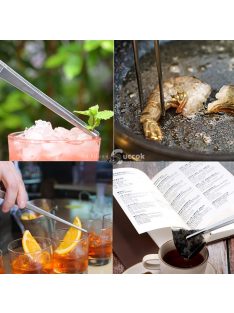   Rozsdamentes acél konyhai és grillcsipesz, hőálló és tartós kivitelben