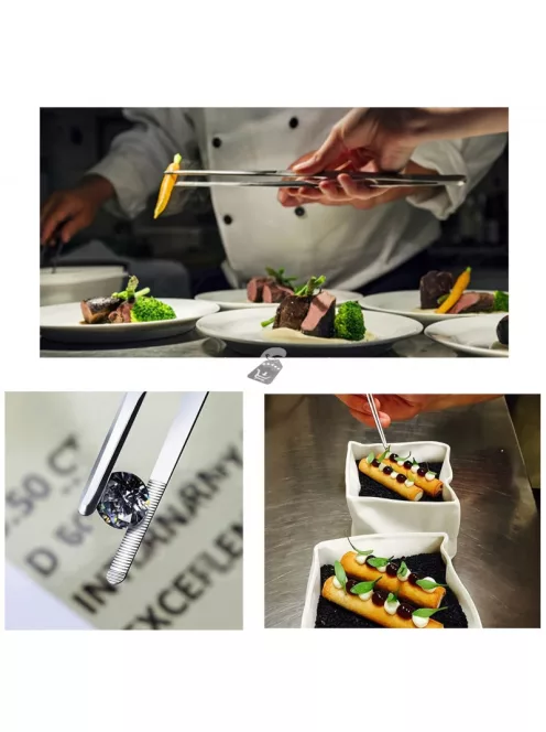 Rozsdamentes acél konyhai és grillcsipesz, hőálló és tartós kivitelben