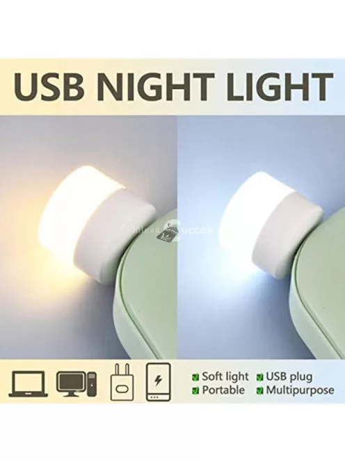 10db Mini USB Éjszakai Lámpa, Meleg Fehér és Hideg Fehér Fényű, Hordozható Világítás