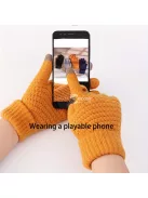 Érintőképernyős Kompatibilis Unisex Téli Kesztyű Fehér Színben