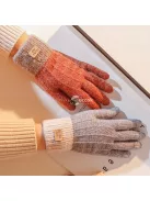 Téli Unisex Érintőképernyős Kötött Kesztyű, Fekete Színben, 1 Pár