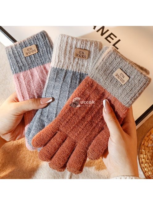 Téli Unisex Érintőképernyős Kötött Kesztyű, Fekete Színben, 1 Pár