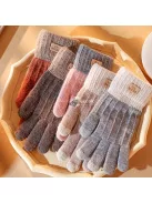 Téli Unisex Érintőképernyős Kötött Kesztyű, Fekete Színben, 1 Pár