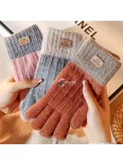 Téli Unisex Érintőképernyős Kötött Kesztyű, Fekete Színben, 1 Pár