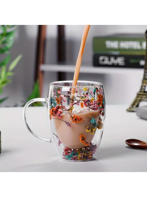 Duplafalú Hőszigetelő Kávés és Teásbögre 350ml - Ideális Meleg Italokhoz