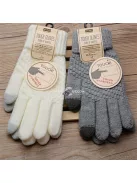 Kötött Érintőképernyős Kesztyűk Telefonhasználathoz, Fehér Színben (1 pár)