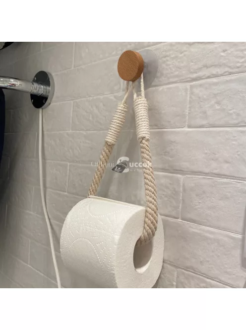 Kenderkötél WC Papír Tartó - Természetes Anyagból Készült Fürdőszobai Kiegészítő