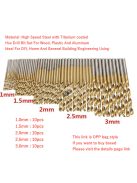 99db Titán Bevonatú Fúrószár Készlet Fémhez és Faanyagokhoz