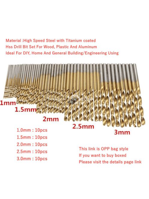 99db Titán Bevonatú Fúrószár Készlet Fémhez és Faanyagokhoz