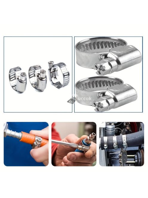 40 db-os Tömlőbilincs Készlet - (2,54/10,16 cm - 2,54-2,54/20,32 cm) Rozsdamentes Acél Tömlő Rögzítő Készlet