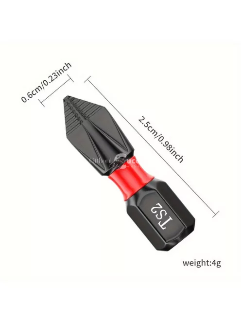 5db Volfrámacél Mágneses Bitfej - Precíziós Csavarhúzó Kiegészítők