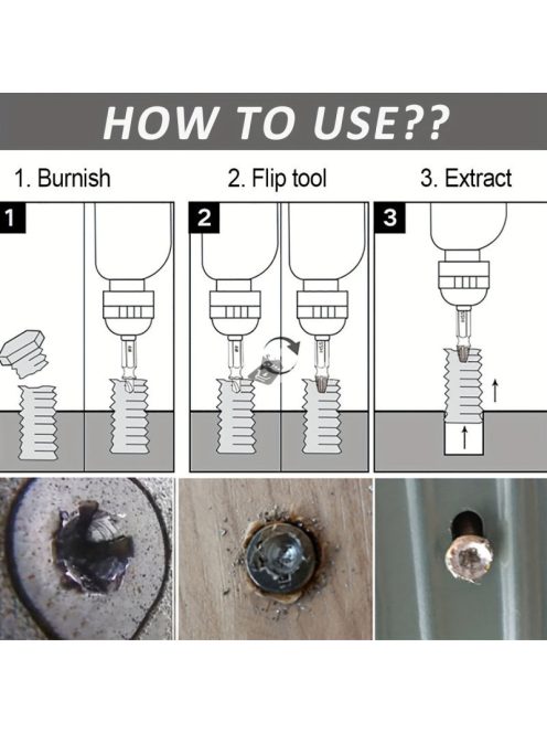 10 db Törtcsavar Eltávolító Készlet - Hatékony Szerszámkészlet Sérült Csavarok Kihúzásához