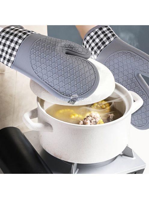 1db Kétkezes Szilikon, Hőálló Sütőkesztyű - Konyhai Védelem Magas Hőmérséklet Ellen