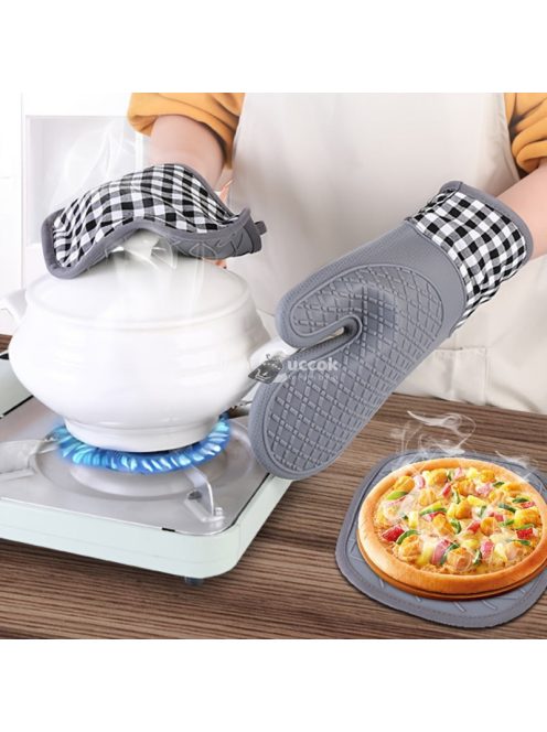 1db Kétkezes Szilikon, Hőálló Sütőkesztyű - Konyhai Védelem Magas Hőmérséklet Ellen