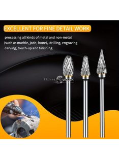   10db Volfrámkarbid Profilmaró Készlet Fa- és Fémmegmunkáláshoz