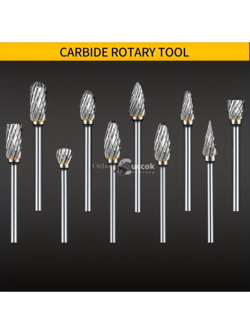 10db Volfrámkarbid Profilmaró Készlet Fa- és Fémmegmunkáláshoz