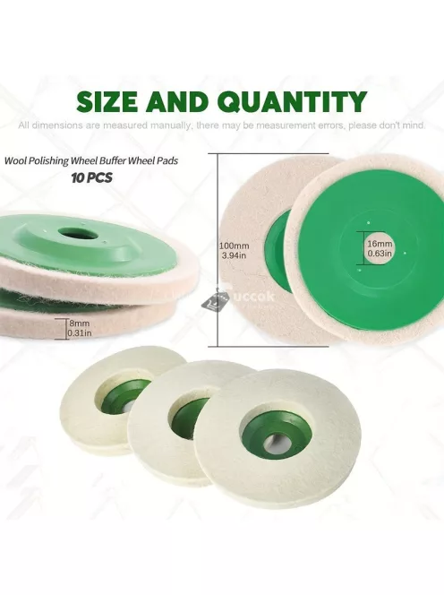 10db Rövidszálú Gyapjú Polírozó Korong Polírozógéphez Felületkezelésre