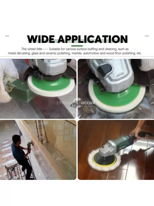 10db Rövidszálú Gyapjú Polírozó Korong Polírozógéphez Felületkezelésre