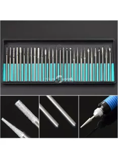   30db Gyémántfejű Csiszoló Készlet Gravírozógéphez - Precíziós Kiegészítők