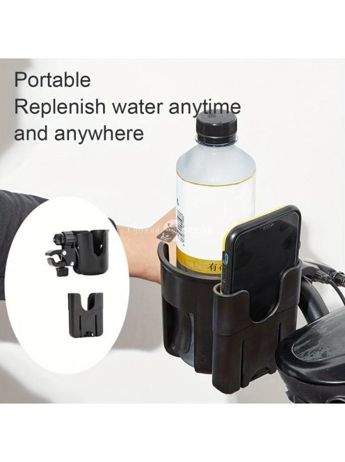 Univerzális pohártartó babakocsikhoz, Fekete - Praktikus kiegészítő sétákhoz és utazásokhoz