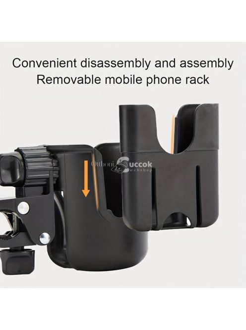 Univerzális pohártartó babakocsikhoz, Fekete - Praktikus kiegészítő sétákhoz és utazásokhoz