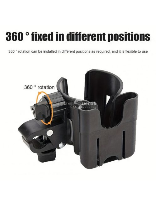 Univerzális pohártartó babakocsikhoz, Fekete - Praktikus kiegészítő sétákhoz és utazásokhoz