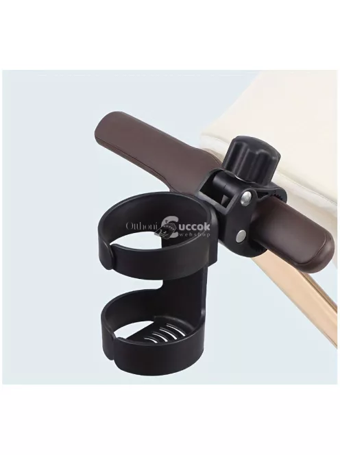 Univerzális, 360 fokban Forgatható Pohártartó Babakocsihoz, Stabil és Könnyen Rögzíthető