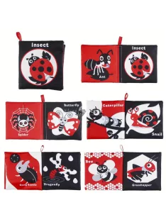   Kontrasztos Babakönyv Rovarok - Fejlesztő Képeskönyv Csecsemőknek és Kisgyermekeknek