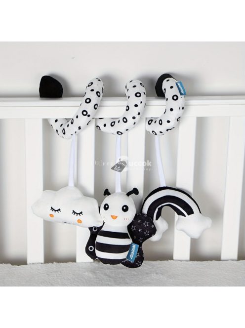 Babaágy Dekoráció Fekete-fehér Függő Játék Méhecske - Fejlesztő és Megnyugtató Babaszoba Kiegészítő