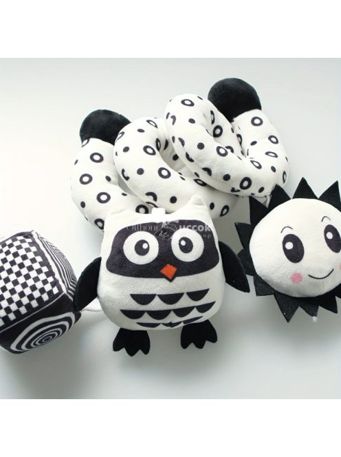 Babaágy Dekoráció Fekete-fehér Függő Játék Méhecske - Fejlesztő és Megnyugtató Babaszoba Kiegészítő