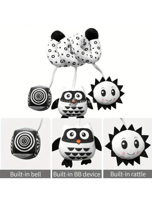 Babaágy Dekoráció Fekete-fehér Függő Játék Méhecske - Fejlesztő és Megnyugtató Babaszoba Kiegészítő