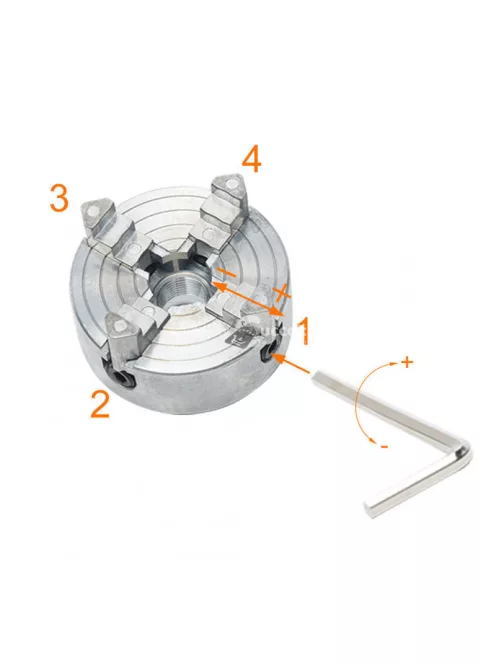 Eszterga Tokmány Három pofás fémmegmunkáláshoz, precíziós rögzítésre