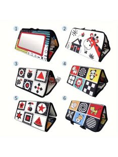   Fekete-Fehér Oktatószőnyeg Babáknak Piros - Kontrasztos Fejlesztő Játszószőnyeg Csecsemőknek