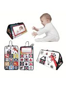 Fekete-Fehér Oktatószőnyeg Babáknak Piros - Kontrasztos Fejlesztő Játszószőnyeg Csecsemőknek