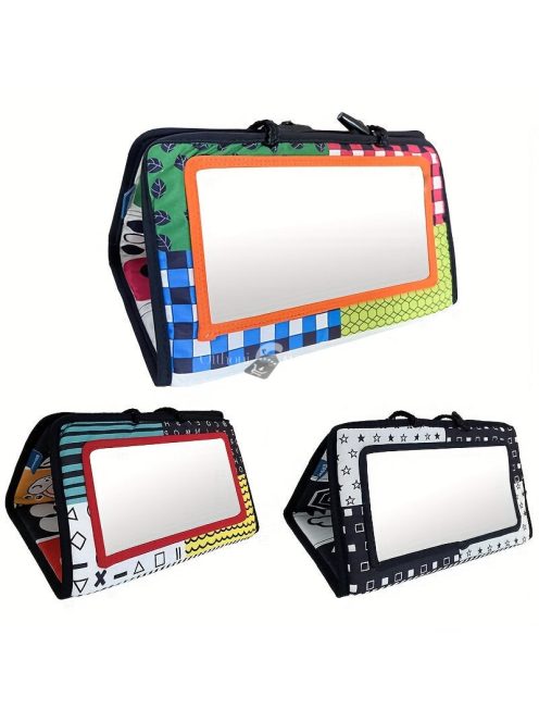 Fekete-Fehér Oktatószőnyeg Babáknak Piros - Kontrasztos Fejlesztő Játszószőnyeg Csecsemőknek