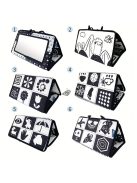 Fekete-Fehér Oktatószőnyeg Babáknak Piros - Kontrasztos Fejlesztő Játszószőnyeg Csecsemőknek