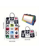 Fekete-Fehér Oktatószőnyeg Babáknak Piros - Kontrasztos Fejlesztő Játszószőnyeg Csecsemőknek