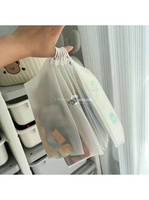 5db Átlátszó Cipzáros Rendszerező Tasak Utazáshoz és Tároláshoz