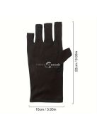 Fekete UV védő kesztyűk gél manikűrhöz és műkörömhöz, ujjatlan kesztyűk szalonoknak és otthoni használatra