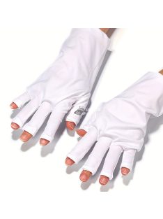   Fekete UV védő kesztyűk gél manikűrhöz és műkörömhöz, ujjatlan kesztyűk szalonoknak és otthoni használatra