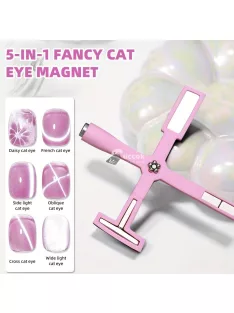   5 az 1-ben körömművészeti mágneses pálcika gél lakkhoz, multifunkcionális macskaszem mágneses tábla tokkal, körömtervezés matrica eszköz francia, margaréta és különböző hatásokhoz, professzionális nail art kiegészítő készlet