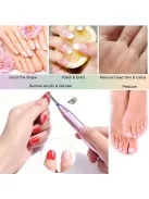 30db/készlet Körömpolírozó Bitek és Tisztítókefe, Pedikűr és Manikűr Eltávolító Akril Zseléhez, Nail Art Körömfúró Eszközök