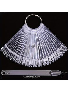   50 db-os természetesen fehér bemutató műkörmök és körömminták gél körömlakk színek bemutatásához, manikűr gyakorló eszközök