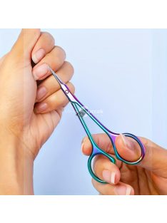   Rozsdamentes acél precíziós körömápoló olló hajlított heggyel professzionális használatra