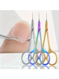   Rozsdamentes acél precíziós körömápoló olló hajlított heggyel professzionális használatra