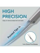 Rozsdamentes acél precíziós körömápoló olló hajlított heggyel professzionális használatra