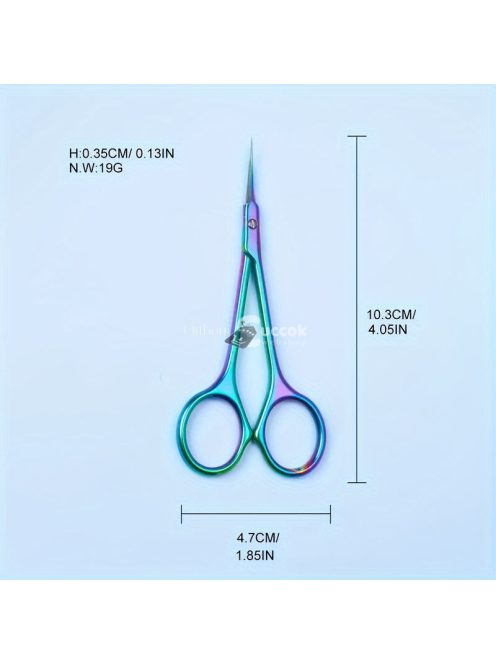 Rozsdamentes acél precíziós körömápoló olló hajlított heggyel professzionális használatra